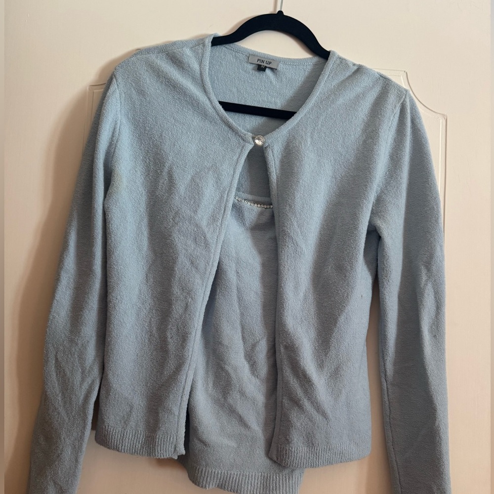 Light Blue Women's Cardigan and tank top set